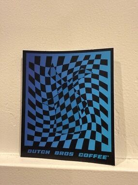 Dutch Bros glow in the dark Wavy Checker Sticker